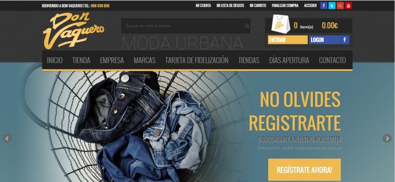Diseño de Tiendas Online Elche. El caso de Don Vaquero, Tienda Virtual de Ropa y Moda Urbana