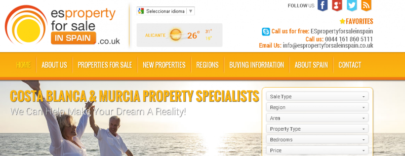 ES Property For Sale in Spain: Web Design for Estate Agent