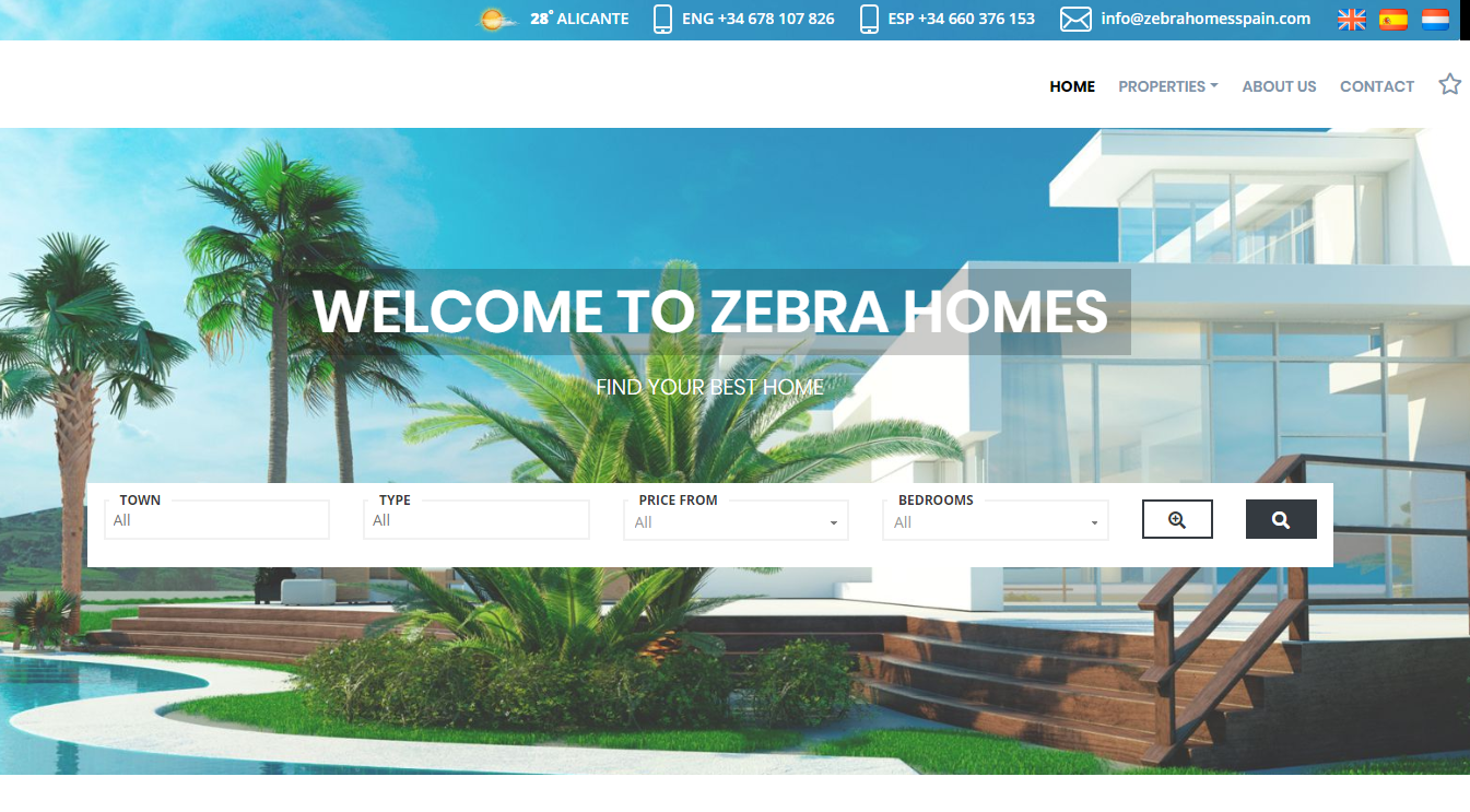 Zebra Homes, diseño y calidad en una página web inmobiliaria