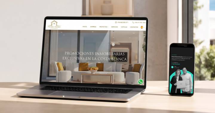 Prime Home Alicante estrena una web corporativa elegante y práctica para presentar sus proyectos