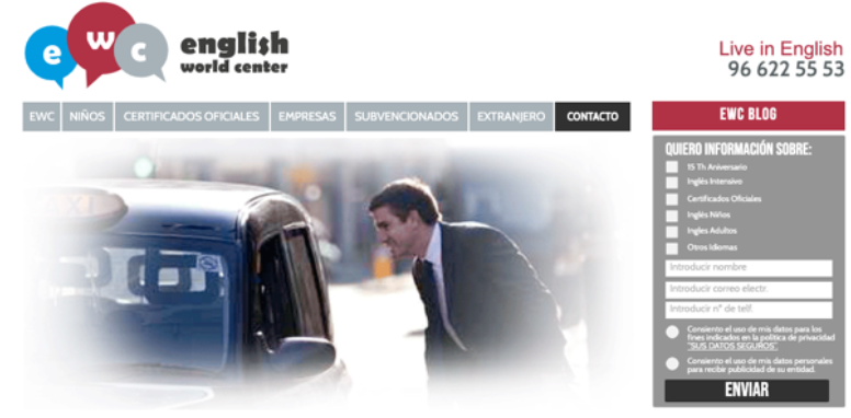 Modern, attractive and easy to navigate: this is the new English World Centre website designed by Mediaelx LetsINMO