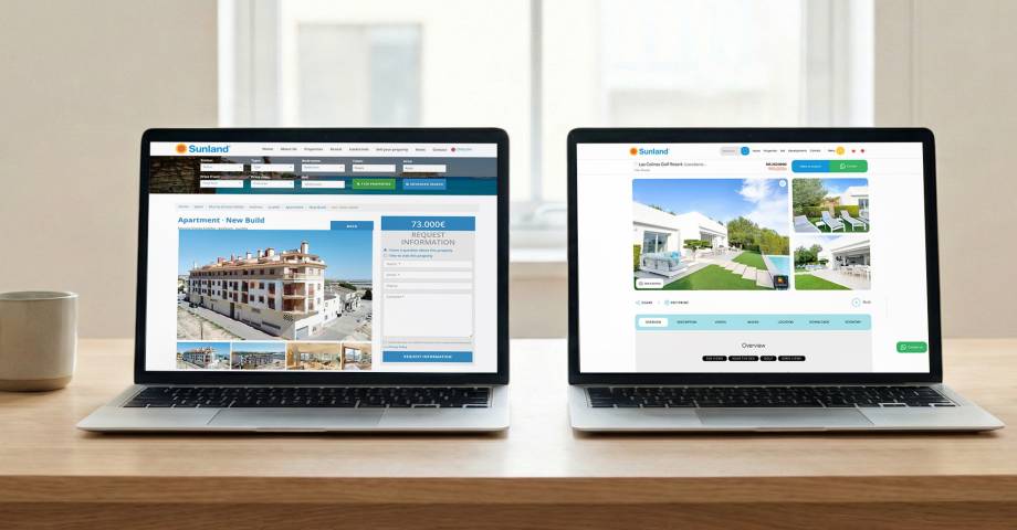 Sunland Spain: así es el antes y después de una web inmobiliaria pensada para captar más clientes
