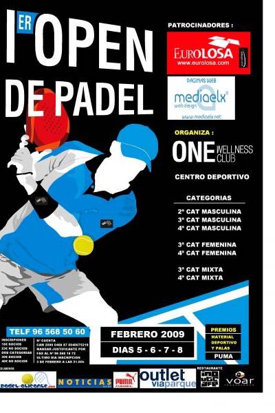 Mediaelx patrocina el I Open de Padel One Wellness Club