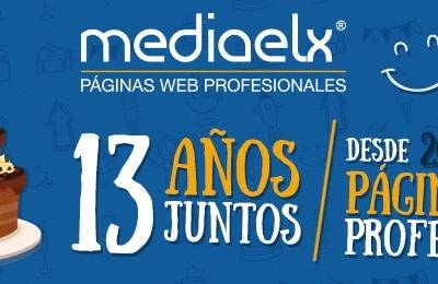 Cumpleaños de Mediaelx. 13 Años Diseñando Páginas Webs Profesionales