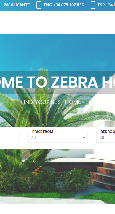 Zebra Homes, design and quality in a real estate website