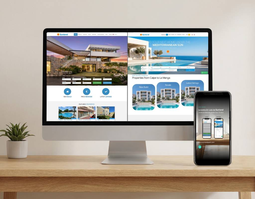Sunland Spain: así es el antes y después de una web inmobiliaria pensada para captar más clientes